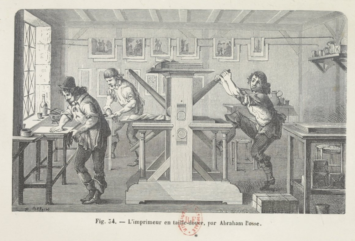 Abraham Bosse's 1645 rolling press gravure