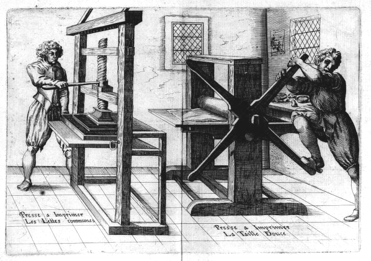 Tavernier's rolling press drawing