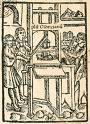 Toldřich Velenský 1519 printing press drawing