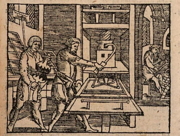 Josse Lambrecht 's 1525 printing press drawing