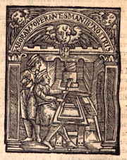 Francisco Guzmn's 1555 printing press drawing