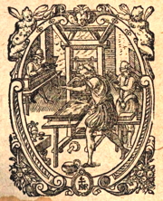 Michel de Roigny's printing press drawing