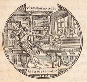 Enguilbert de Marnef II's 1555 printing press drawing
